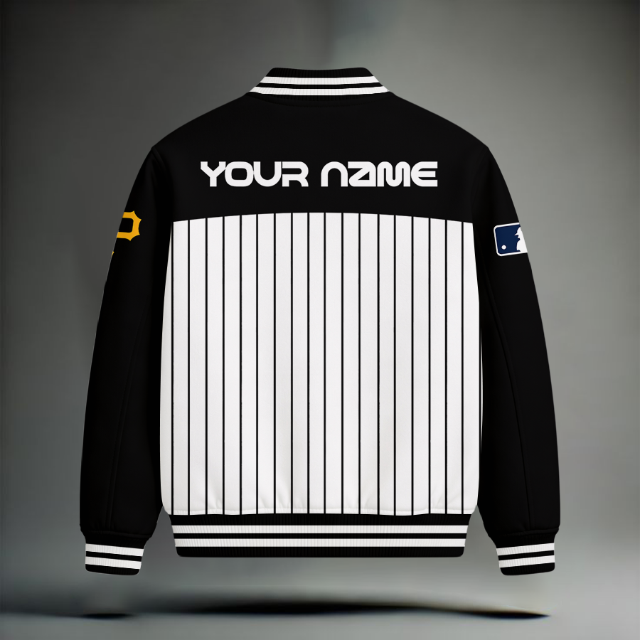 LIMITED EDITION - NEW CUSTOMIZED MLB29 PHP PITTSBURGH PIRATES SNOOPY STYLE SATIN VARSITY & BASEBALL JACKET