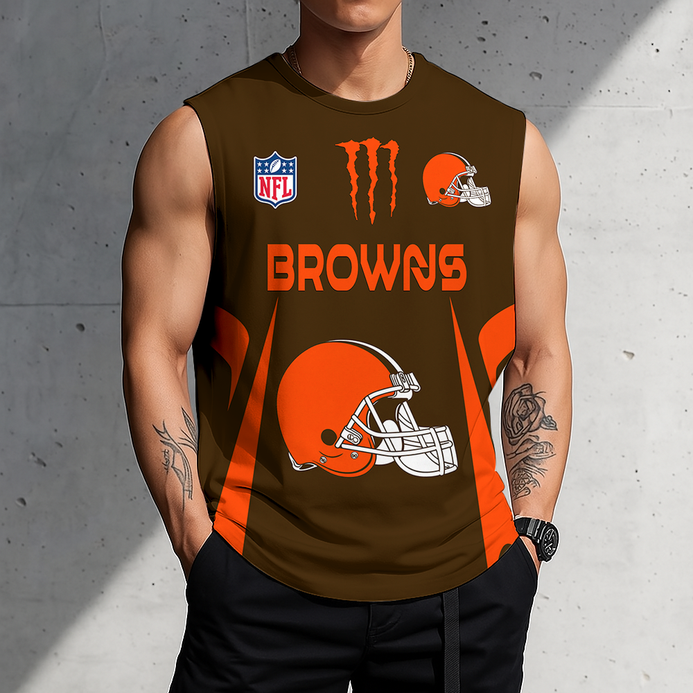 LIMITED EDITION - NEW CUSTOMIZED NFL29 CLB CLEVELAND BROWNS MEN'S GYM SHIRT