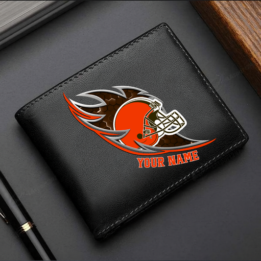 LIMITED EDITION - NEW CUSTOMIZED NFL29 CLB CLEVELAND BROWNS LEATHER WALLET