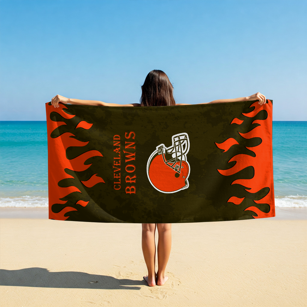 LIMITED EDITION - NEW CUSTOMIZED NFL29 CLB CLEVELAND BROWNS BEACH TOWEL FOR FAN