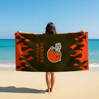 LIMITED EDITION - NEW CUSTOMIZED NFL29 CLB CLEVELAND BROWNS BEACH TOWEL FOR FAN