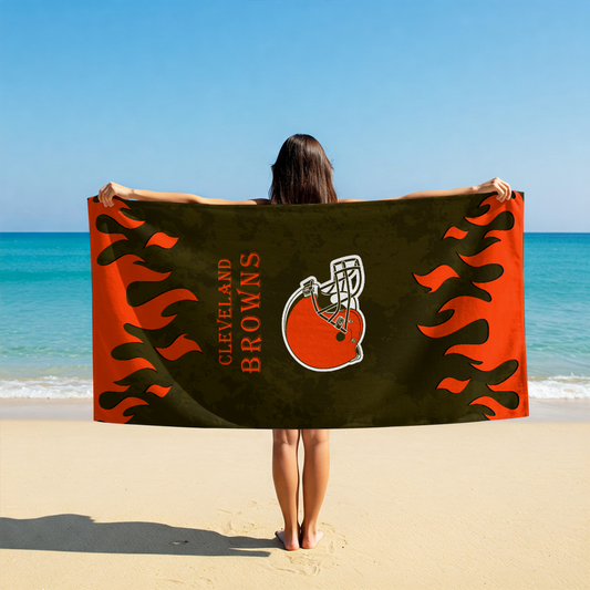 LIMITED EDITION - NEW CUSTOMIZED NFL29 CLB CLEVELAND BROWNS BEACH TOWEL FOR FAN