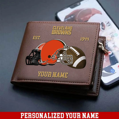 LIMITED EDITION - NEW CUSTOMIZED NFL29 CLB CLEVELAND BROWNS LEATHER WALLET