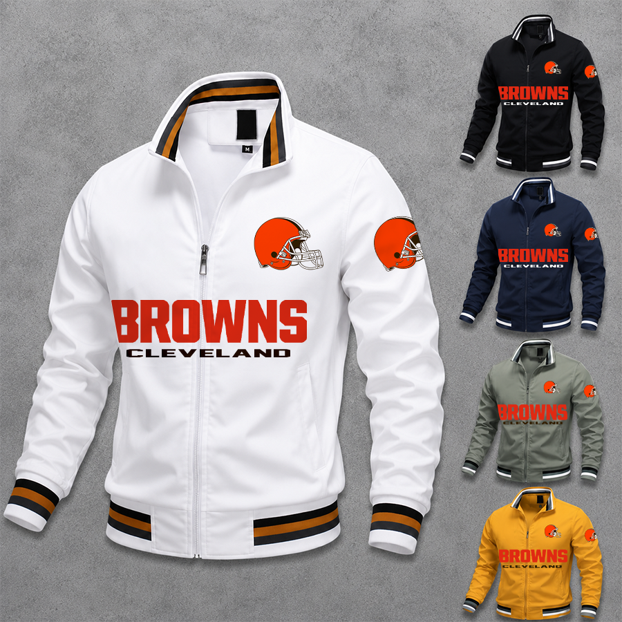 [SPECIAL OFFER] NEW CUSTOMIZED NFL29 CLB CLEVELAND BROWNS MEN'S CASUAL JACKET