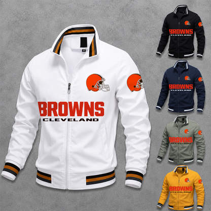[SPECIAL OFFER] NEW CUSTOMIZED NFL29 CLB CLEVELAND BROWNS MEN'S CASUAL JACKET