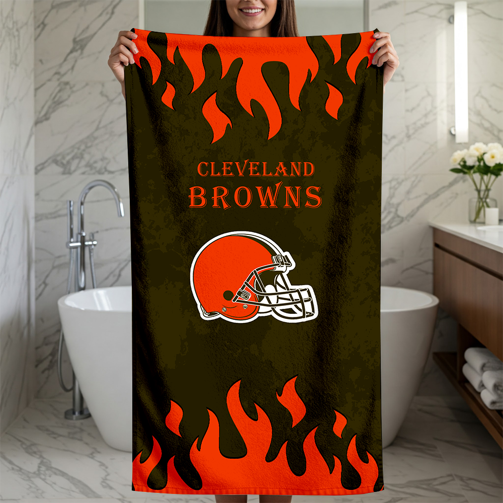 LIMITED EDITION - NEW CUSTOMIZED NFL29 CLB CLEVELAND BROWNS BEACH TOWEL FOR FAN