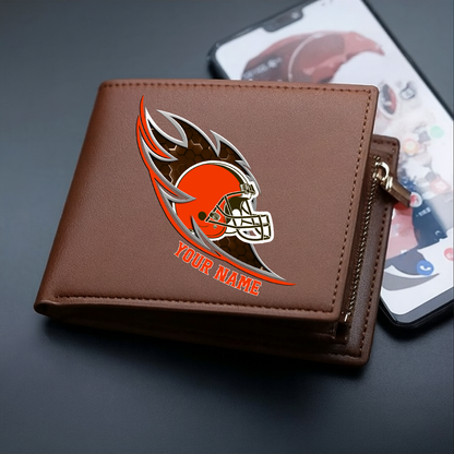 LIMITED EDITION - NEW CUSTOMIZED NFL29 CLB CLEVELAND BROWNS LEATHER WALLET
