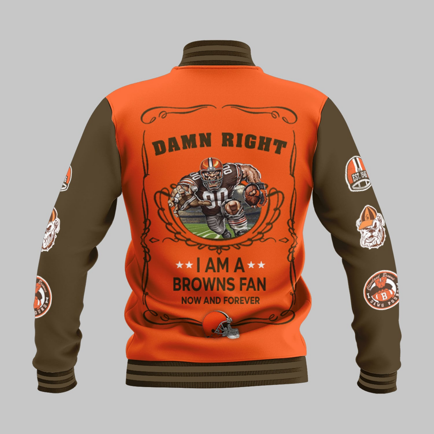 LIMITED EDITION - NEW CUSTOMIZED NFL29 CLB CLEVELAND BROWNS BASEBALL JACKET