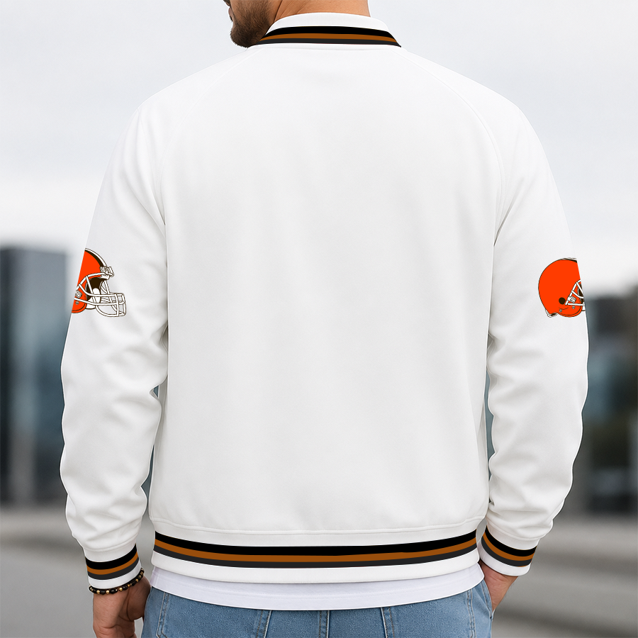 [SPECIAL OFFER] NEW CUSTOMIZED NFL29 CLB CLEVELAND BROWNS MEN'S CASUAL JACKET