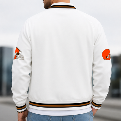 [SPECIAL OFFER] NEW CUSTOMIZED NFL29 CLB CLEVELAND BROWNS MEN'S CASUAL JACKET