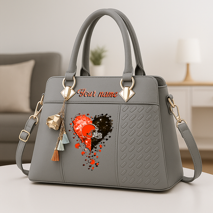 LIMITED EDITION - NEW CUSTOMIZED NFL29 CLB CLEVELAND BROWNS ZIP HANDBAG MULTICOLOR