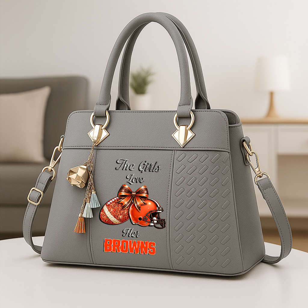 LIMITED EDITION - NEW CUSTOMIZED NFL29 CLB CLEVELAND BROWNS WOMEN'S ZIP HANDBAG MULTICOLOR