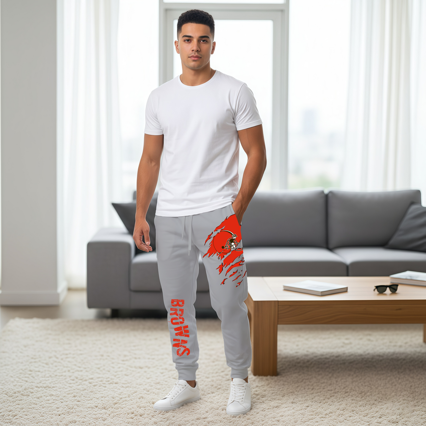 LIMITED EDITION - NEW PERSONALIZED NFL29 CLB CLEVELAND BROWNS JOGGERS