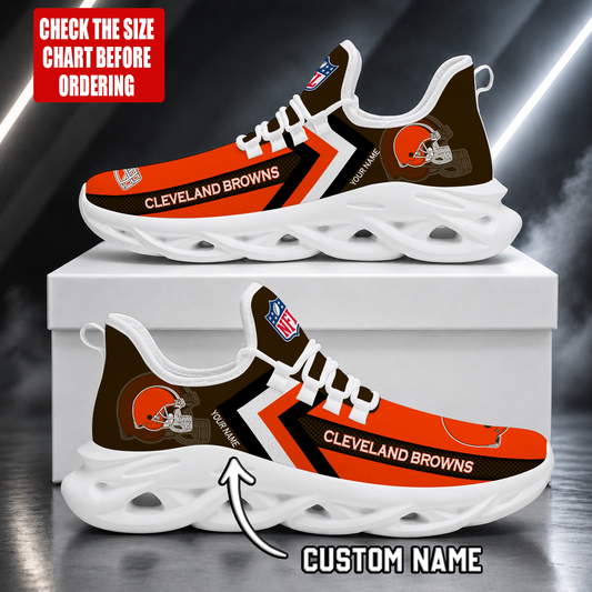 LIMITED EDITION - NEW CUSTOMIZED NFL29 CLB CLEVELAND BROWNS UNISEX MAX SOUL SHOES
