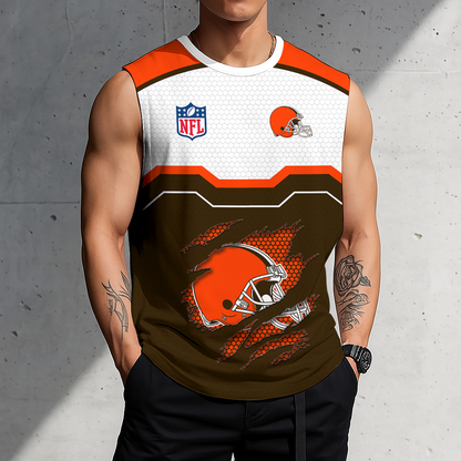 LIMITED EDITION - NEW CUSTOMIZED NFL29 CLB CLEVELAND BROWNS MEN'S GYM SHIRT
