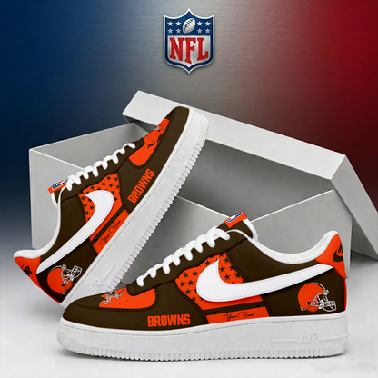 LIMITED EDITION - NEW CUSTOMIZED NFL29 CLB CLEVELAND BROWNS AF1 SHOES