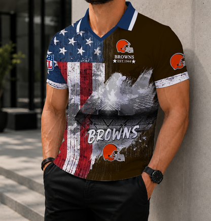 SPECIAL EDITION - NEW CUSTOMIZED NFL29 CLB CLEVELAND BROWNS POLO SHIRT