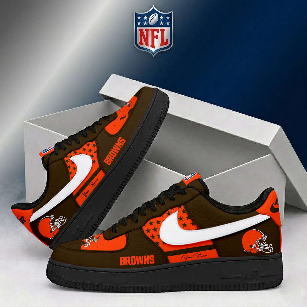 LIMITED EDITION - NEW CUSTOMIZED NFL29 CLB CLEVELAND BROWNS AF1 SHOES