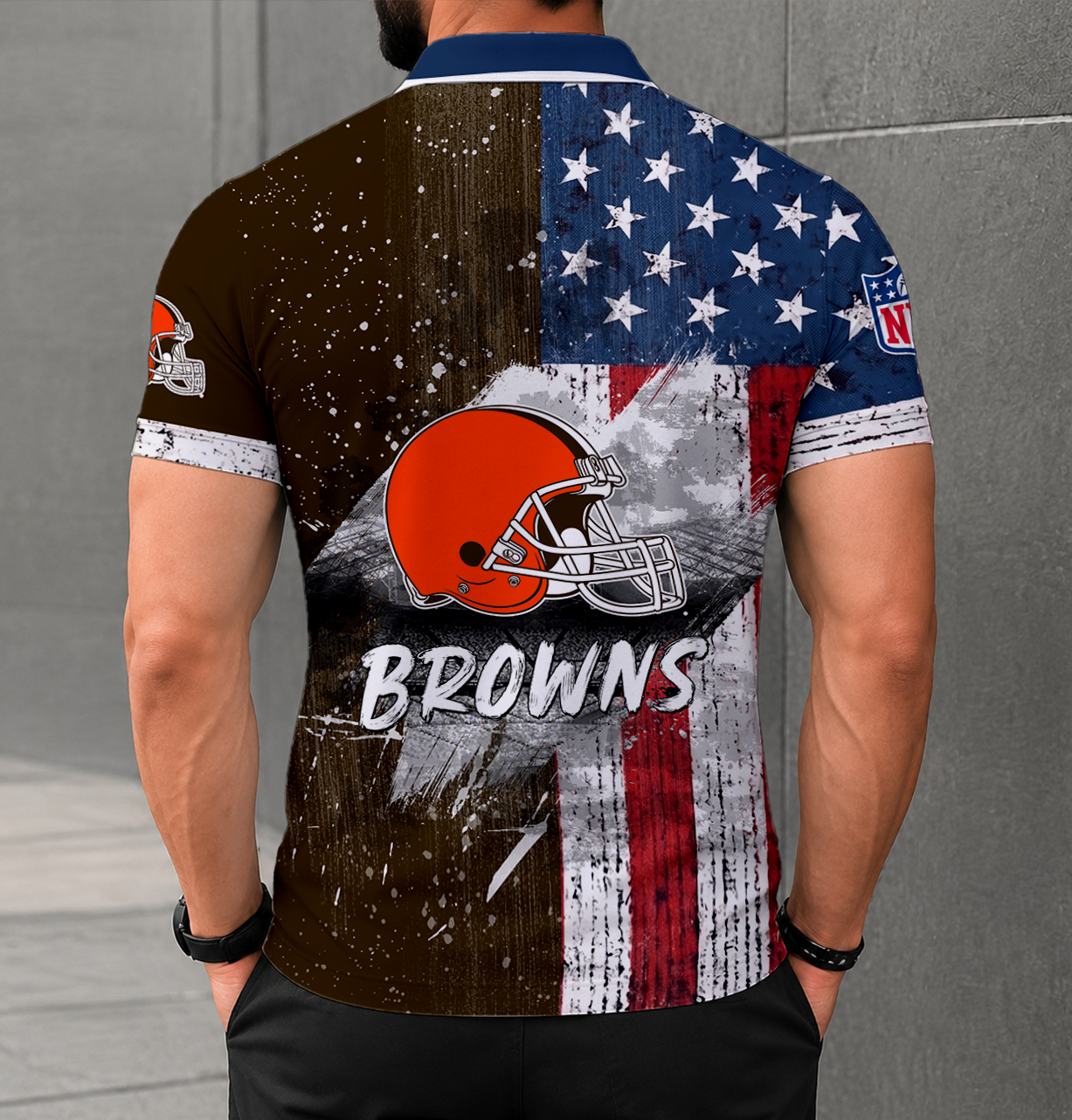 SPECIAL EDITION - NEW CUSTOMIZED NFL29 CLB CLEVELAND BROWNS POLO SHIRT