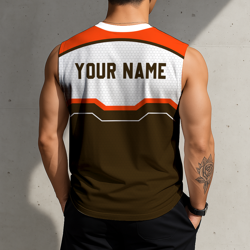 LIMITED EDITION - NEW CUSTOMIZED NFL29 CLB CLEVELAND BROWNS MEN'S GYM SHIRT