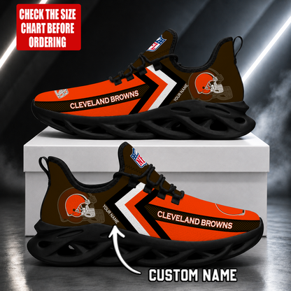 LIMITED EDITION - NEW CUSTOMIZED NFL29 CLB CLEVELAND BROWNS UNISEX MAX SOUL SHOES