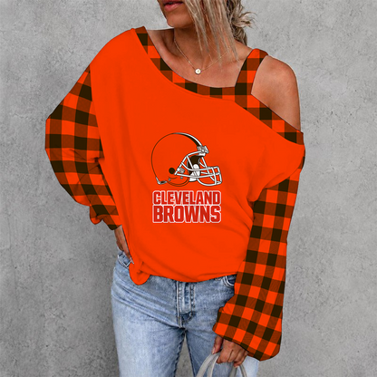 [SPECIAL OFFER] NEW CUSTOMIZED NFL29 CLB CLEVELAND BROWNS DROP SHOULDER SWEATSHIRT