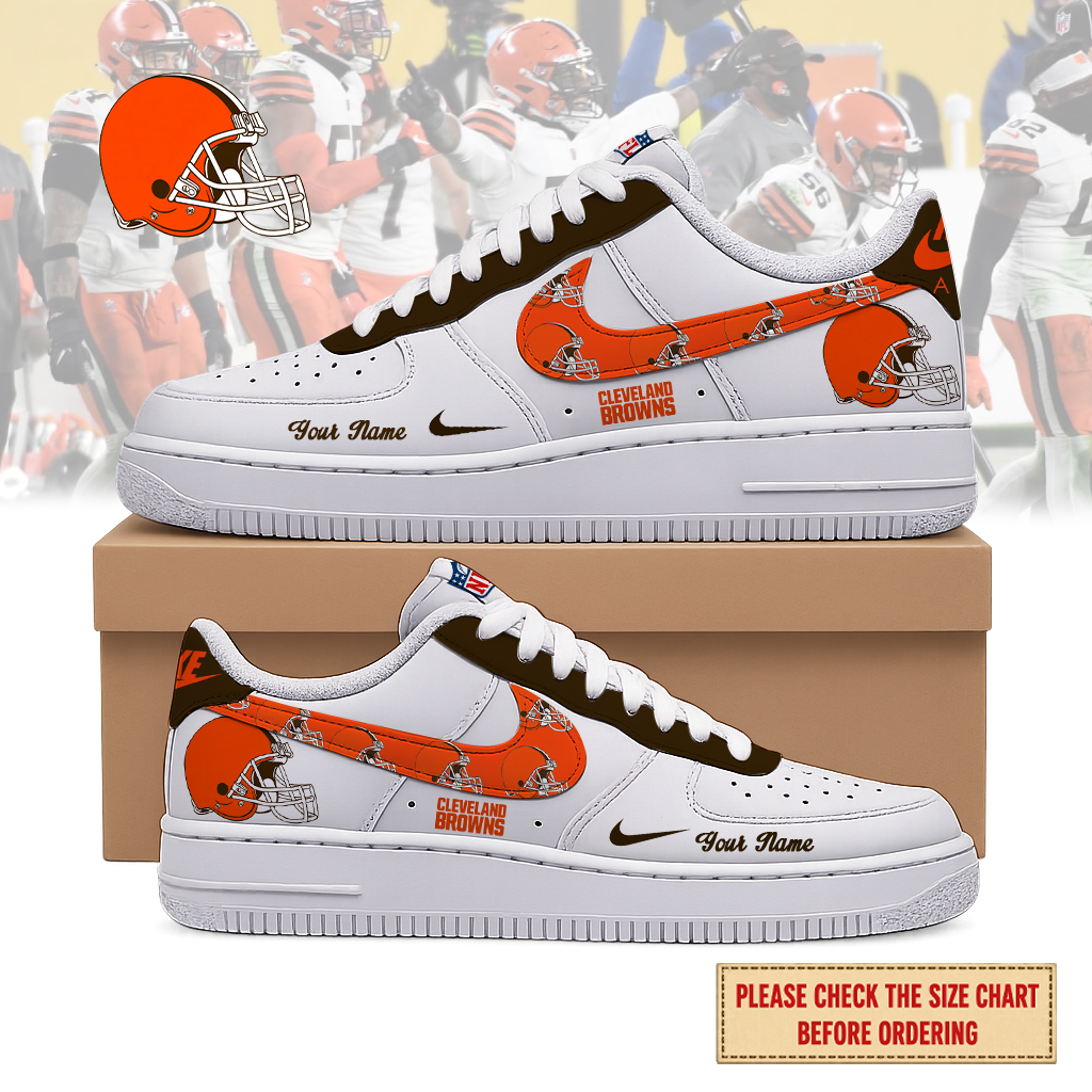 LIMITED EDITION - NEW CUSTOMIZED NFL29 CLB CLEVELAND BROWNS AF1 SHOES