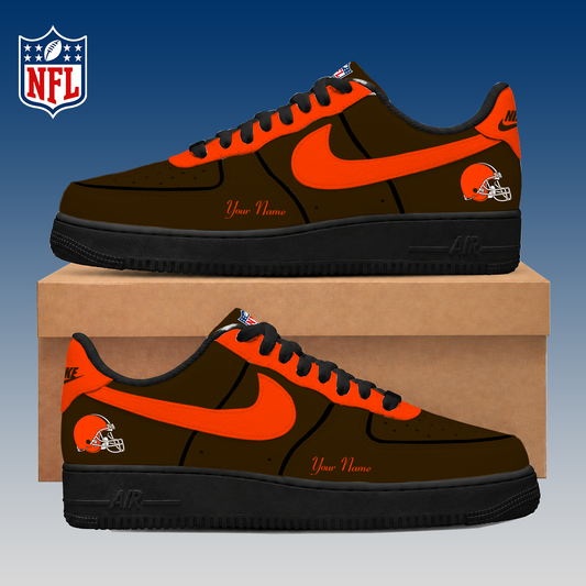 LIMITED EDITION - NEW CUSTOMIZED NFL29 CLB CLEVELAND BROWNS AF1 SNEAKERS