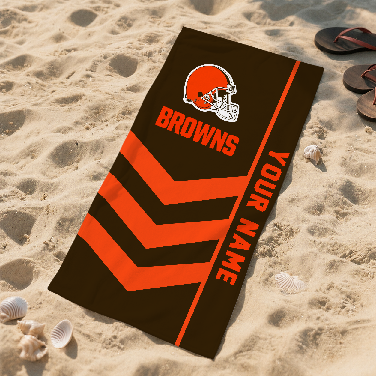 SPECIAL EDITION - NEW CUSTOMIZED NFL29 CLB CLEVELAND BROWNS BEACH TOWEL