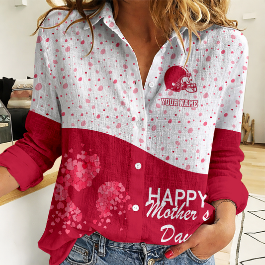 LIMITED EDITION - NEW CUSTOMIZED NFL29 CLB CLEVELAND BROWNS WOMEN'S CASUAL SHIRT FOR MOTHER'S DAY
