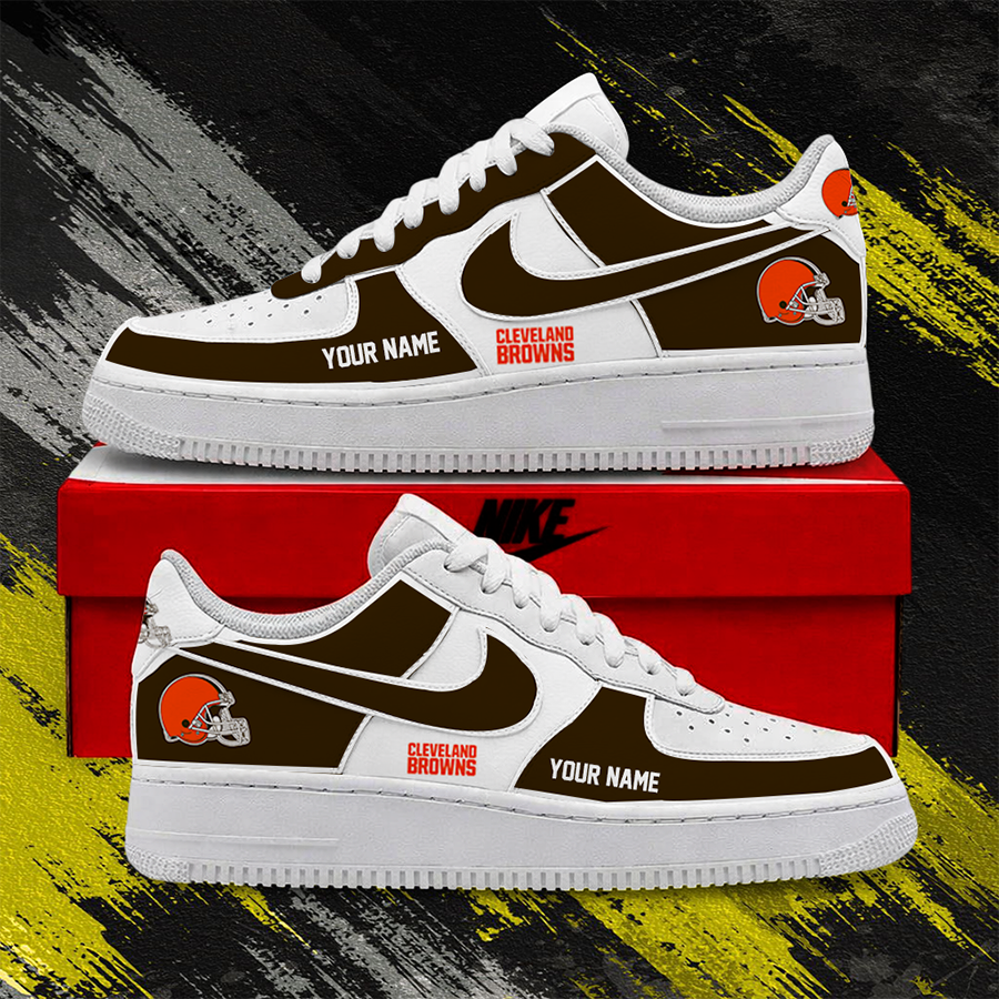 LIMITED EDITION - NEW CUSTOMIZED NFL29 CLB CLEVELAND BROWNS AF1 SHOES