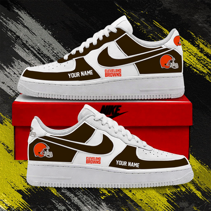 LIMITED EDITION - NEW CUSTOMIZED NFL29 CLB CLEVELAND BROWNS AF1 SHOES