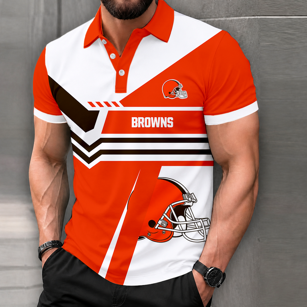 LIMITED EDITION - NEW CUSTOMIZED NFL29 CLB CLEVELAND BROWNS POLO SHIRT, ZIP POLO SHIRT & T-SHIRTS