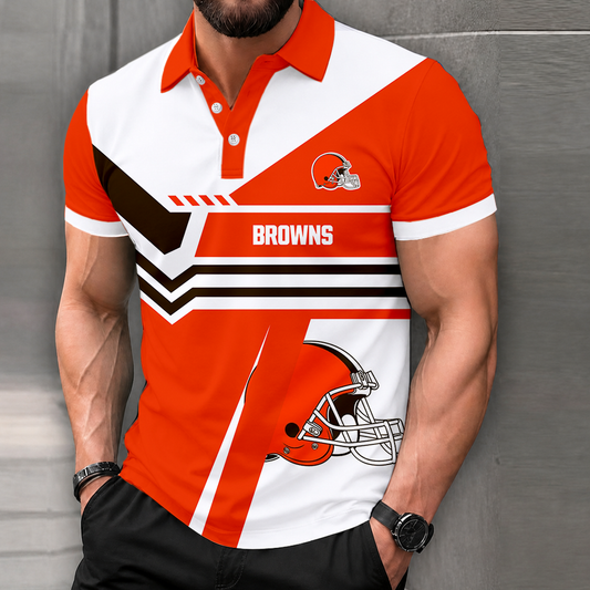 LIMITED EDITION - NEW CUSTOMIZED NFL29 CLB CLEVELAND BROWNS POLO SHIRT, ZIP POLO SHIRT & T-SHIRTS