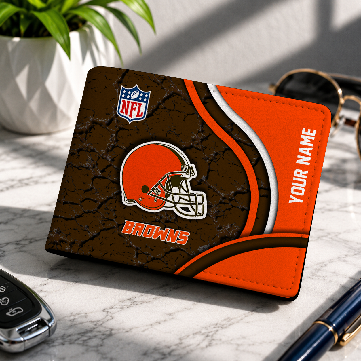 MEGA SALE - NEW CUSTOMIZED NFL29 CLB CLEVELAND BROWNS LEATHER WALLET