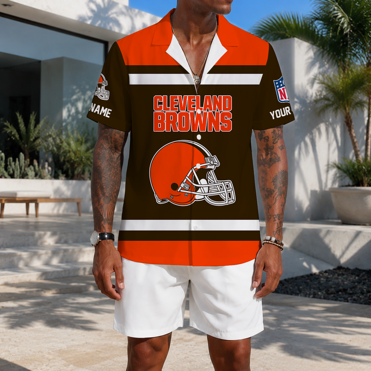 EXCLUSIVE EDITION - NEW CUSTOMIZED NFL29 CLB CLEVELAND BROWNS UNISEX HAWAIIAN SHIRT