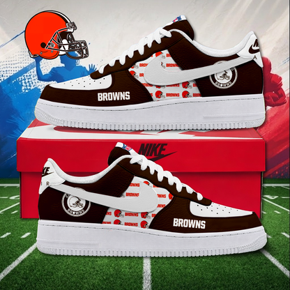 MEGA SALE - NEW CUSTOMIZED NFL29 CLB CLEVELAND BROWNS AF1 SNEAKERS