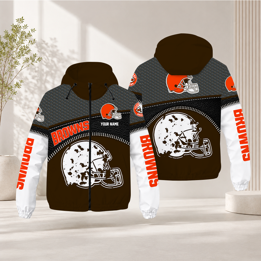 LIMITED EDITION - NEW CUSTOMIZED NFL29 CLB CLEVELAND BROWNS WINDBREAKER JACKET