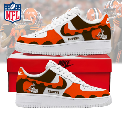 FINAL CLEARANCE - NEW CUSTOMIZED NFL29 CLB CLEVELAND BROWNS AF1 SNEAKERS