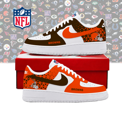 LIMITED EDITION - NEW CUSTOMIZED NFL29 CLB CLEVELAND BROWNS AF1 SHOES