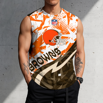 LIMITED EDITION - NEW CUSTOMIZED NFL29 CLB CLEVELAND BROWNS MEN'S GYM SHIRT