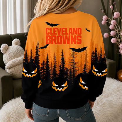 [SPECIAL OFFER] NEW CUSTOMIZED NFL29 CLB CLEVELAND KHAKIS UNISEX HALLOWEEN SWEATSHIRT