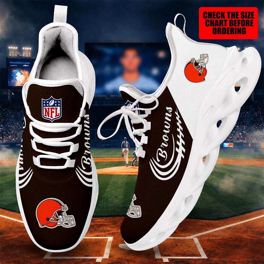 [SPECIAL OFFER] NEW CUSTOMIZED NFL29 CLB CLEVELAND BROWNS MAX SOUL SHOES