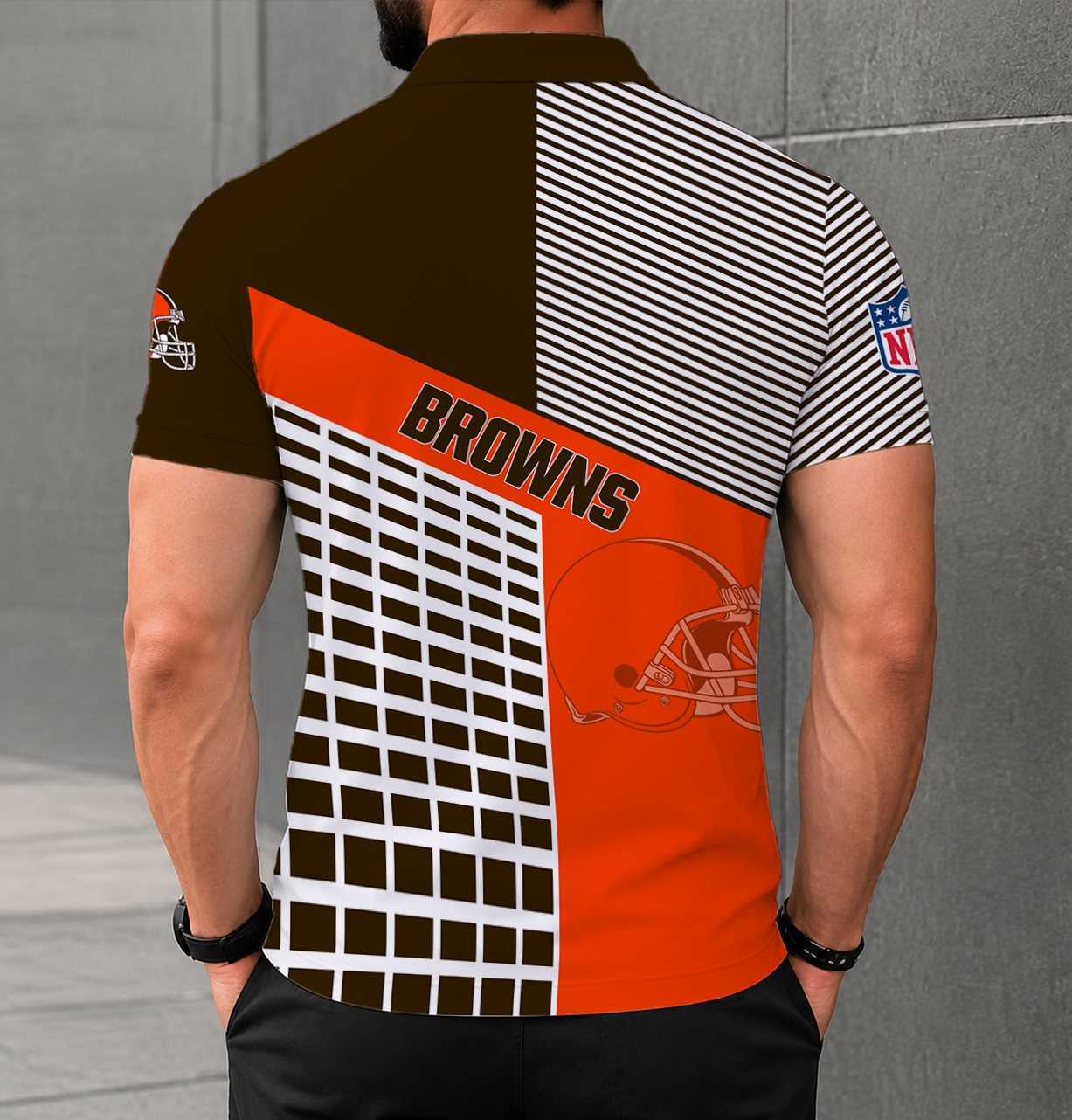 LIMITED EDITION - NEW CUSTOMIZED NFL29 CLB CLEVELAND BROWNS POLO SHIRT
