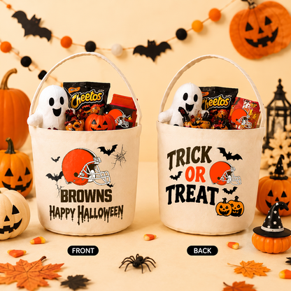 [SPECIAL OFFER] NEW CUSTOMIZED NFL29 CLB CLEVELAND BROWNS HALLOWEEN BASKET
