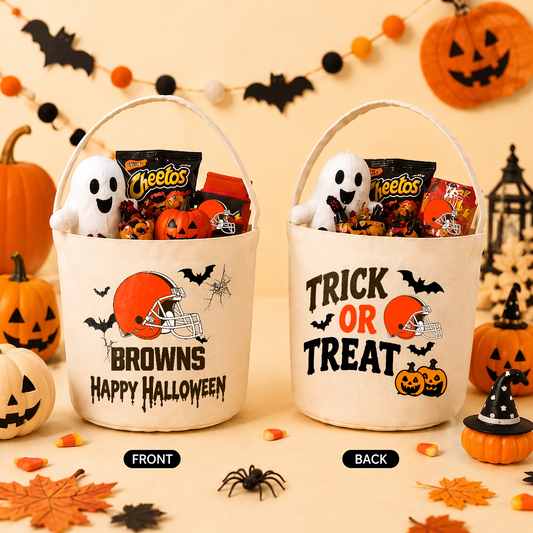 [SPECIAL OFFER] NEW CUSTOMIZED NFL29 CLB CLEVELAND BROWNS HALLOWEEN BASKET
