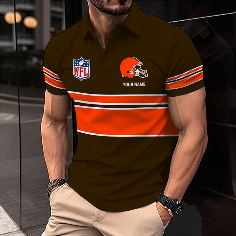 [SPECIAL OFFER] NEW CUSTOMIZED NFL29 CLB CLEVELAND BROWNS POLO SHIRT