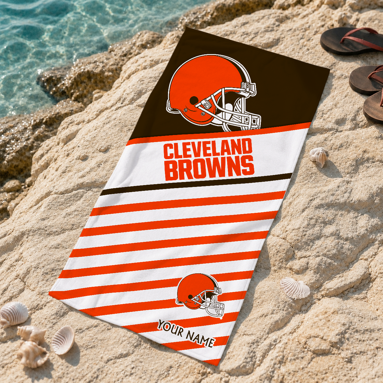 EXCLUSIVE EDITION - NEW CUSTOMIZED NFL29 CLB CLEVELAND BROWNS BEACH TOWEL