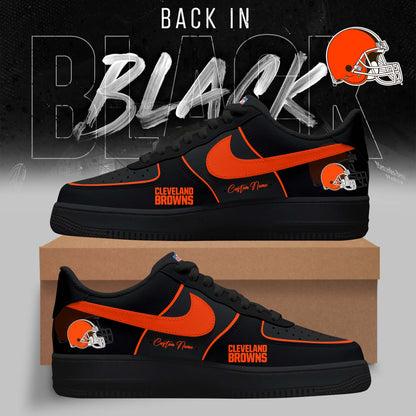 LIMITED EDITION - NEW CUSTOMIZED NFL29 CLB CLEVELAND BROWNS AF1 SNEAKERS