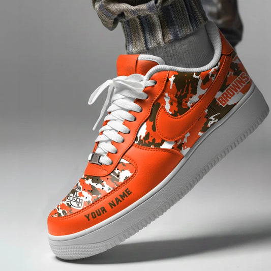[SPECIAL OFFER] NEW CUSTOMIZED NFL29 CLB CLEVELAND BROWNS AF1 SNEAKERS